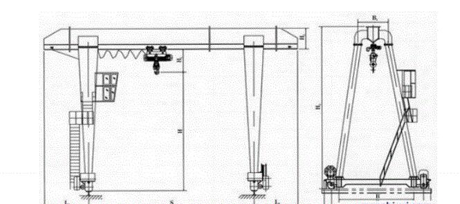 MHZ型電動(dòng)葫蘆抓斗門(mén)式起重機(jī)結(jié)構(gòu)圖